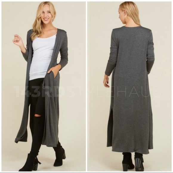 ❄️LAST2️⃣//GRAY MAXI DUSTER CARDIGAN - Picture 4 of 8